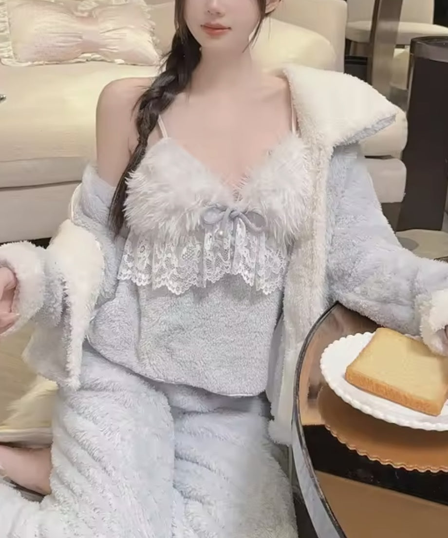 Dot Fluffy Pajama Set / ドットもこもこパジャマセット