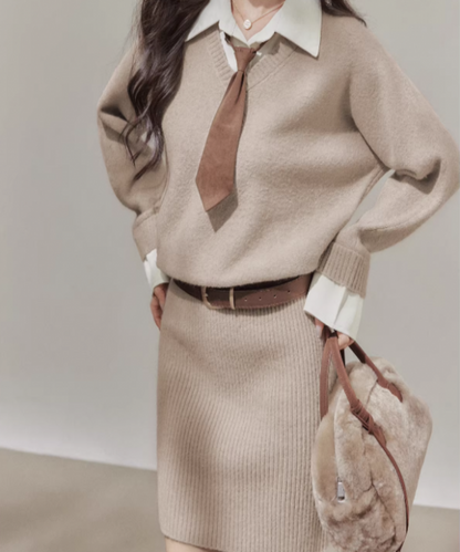 Layered Knit One-Piece / レイヤードニットワンピース