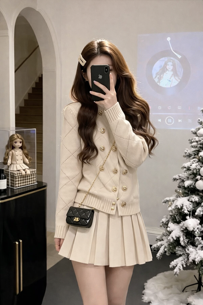 Slim Knit Cardigan+Skirt / スリムニットカーディガン＋スカート