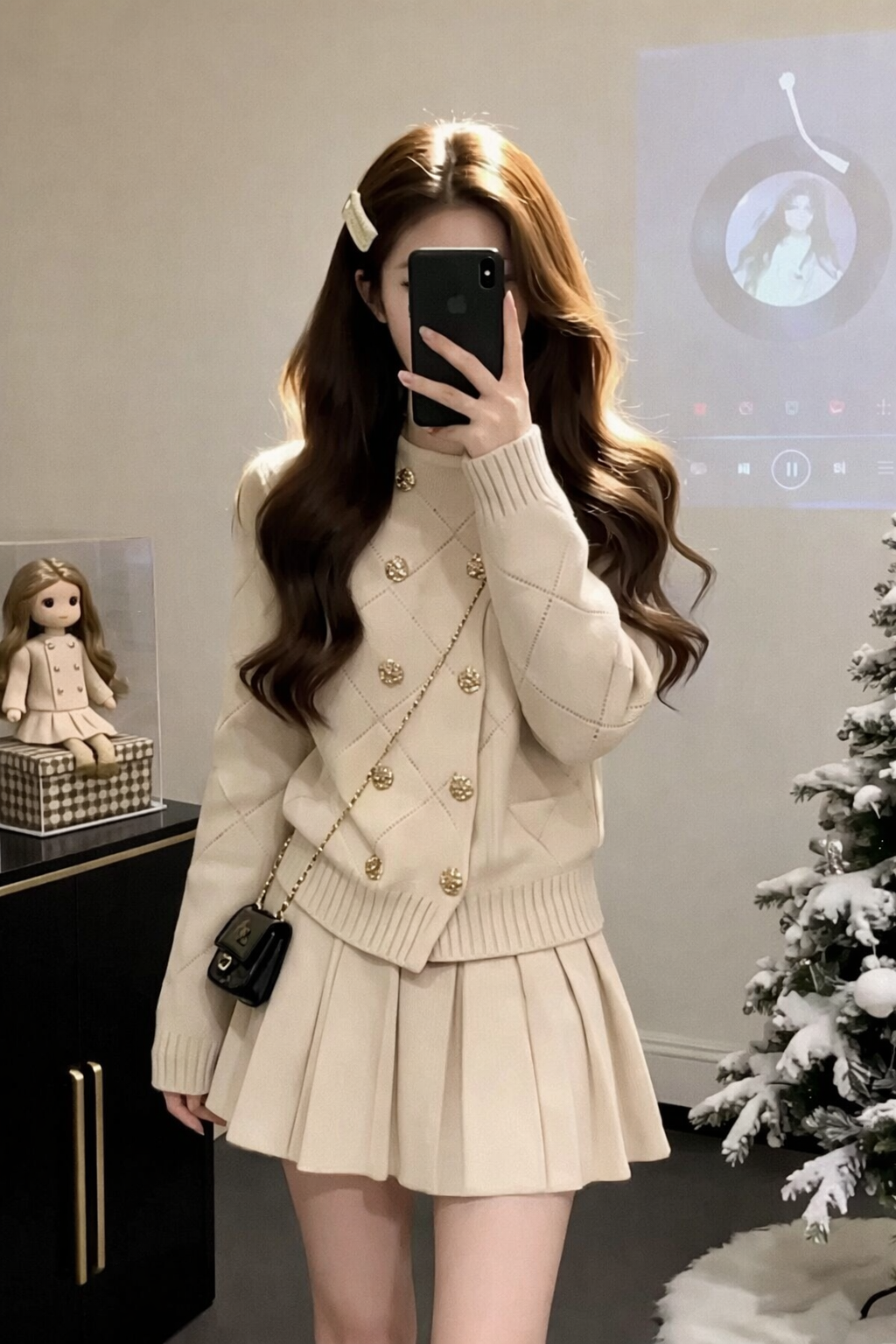 Slim Knit Cardigan+Skirt / スリムニットカーディガン＋スカート