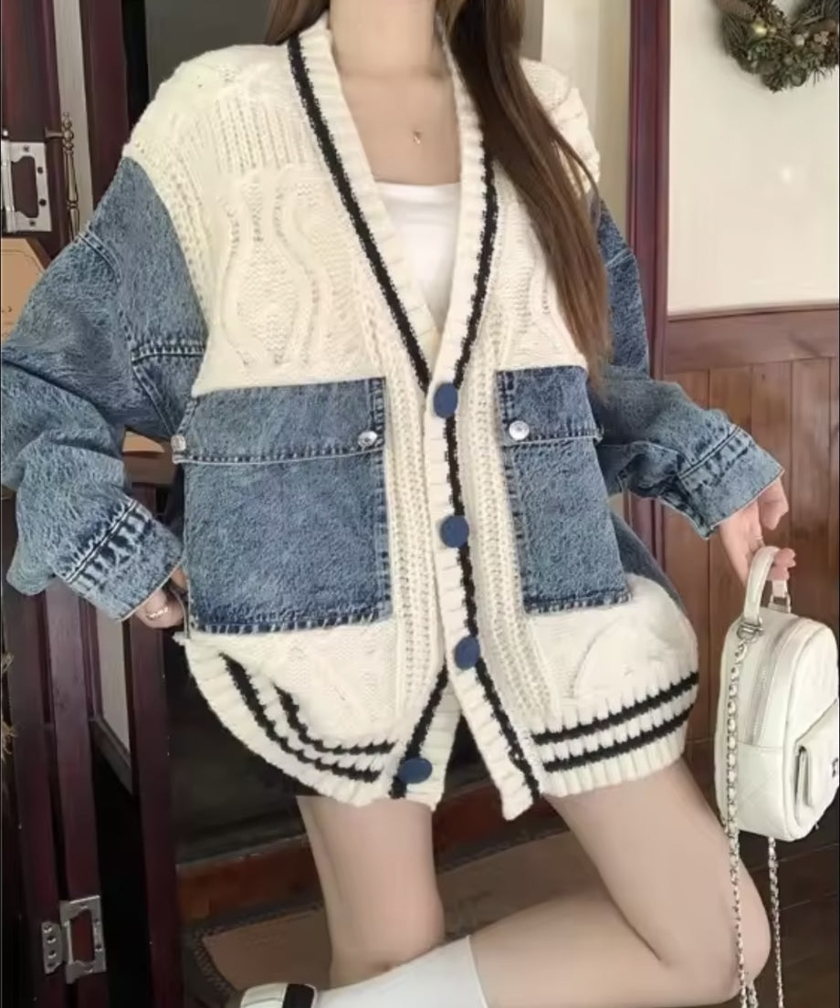 Vintage Patchwork Knit Cardigan / ヴィンテージパッチワークニットカーディガン