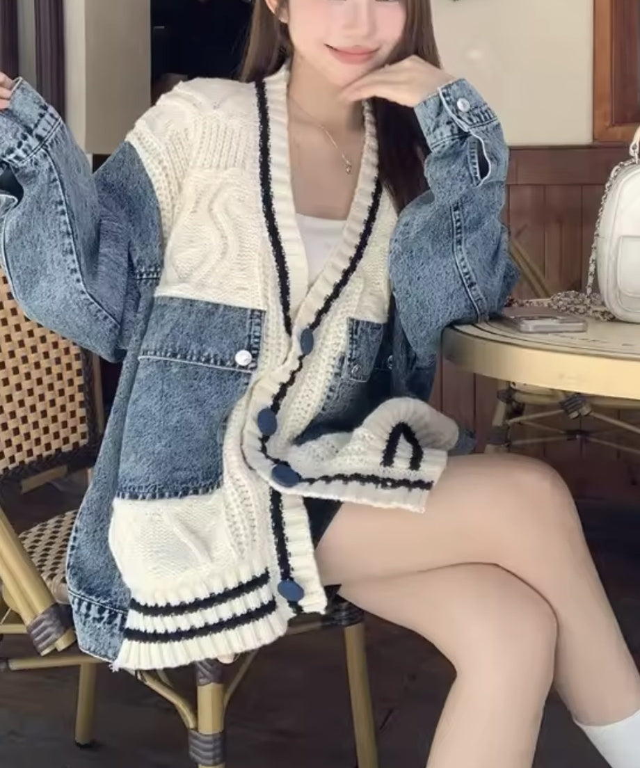 Vintage Patchwork Knit Cardigan / ヴィンテージパッチワークニットカーディガン