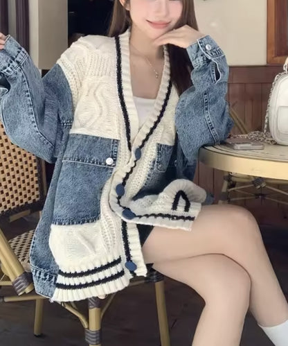 Vintage Patchwork Knit Cardigan / ヴィンテージパッチワークニットカーディガン
