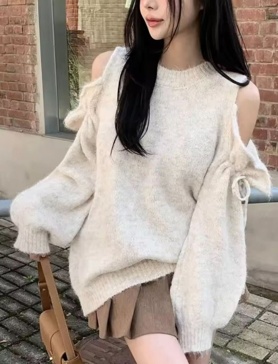 Velvet Touch Open-Shoulder Knit