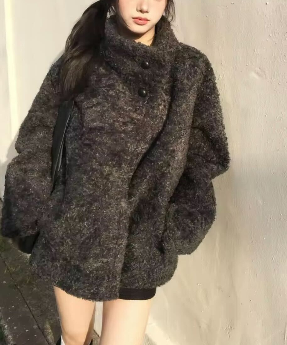 Loose Fur Wool Blend Coat / ルーズファーウールブレンドコート