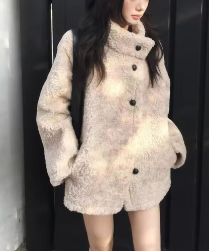 Loose Fur Wool Blend Coat / ルーズファーウールブレンドコート