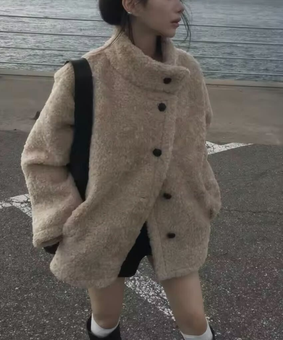 Loose Fur Wool Blend Coat / ルーズファーウールブレンドコート