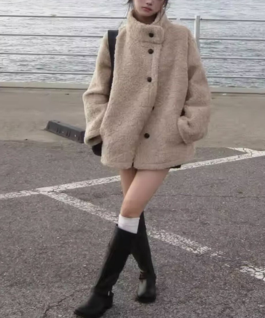 Loose Fur Wool Blend Coat / ルーズファーウールブレンドコート