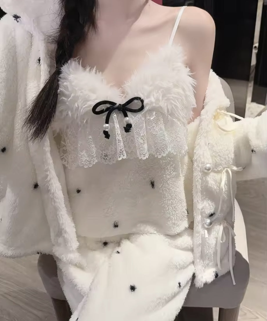 Dot Fluffy Pajama Set / ドットもこもこパジャマセット