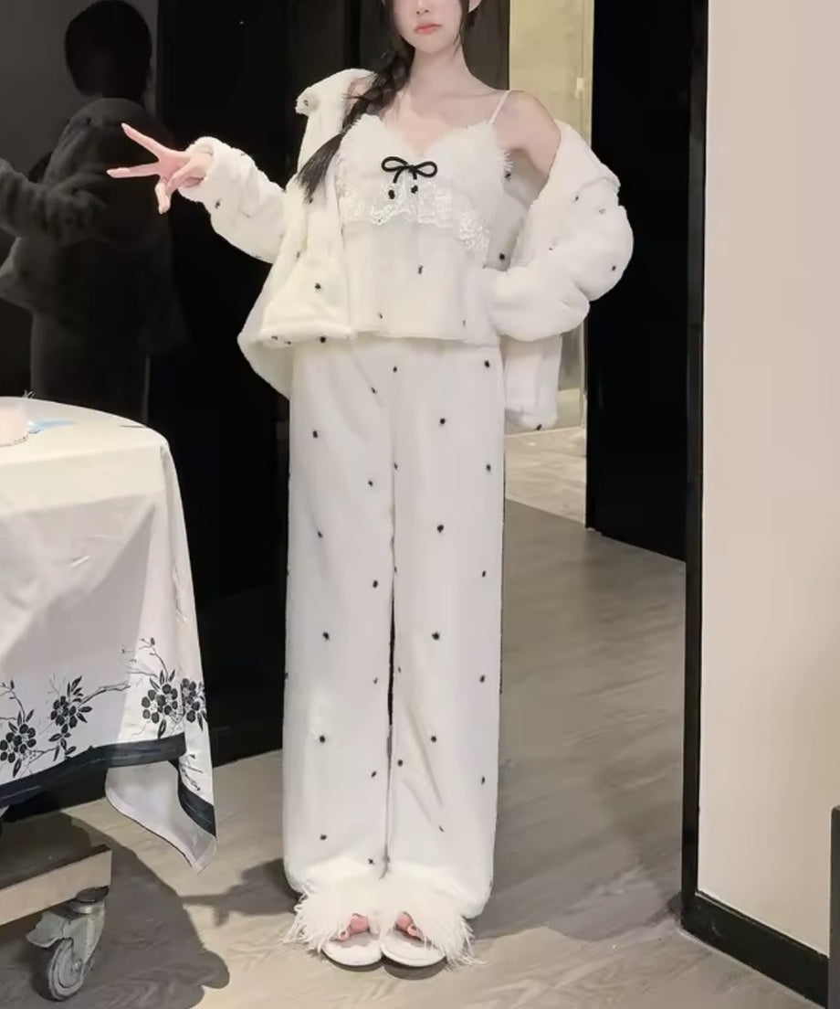 Dot Fluffy Pajama Set / ドットもこもこパジャマセット