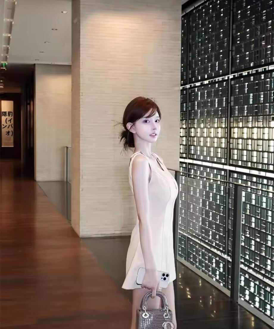 Elegant Zip Mini Dress / エレガントジップミニドレス
