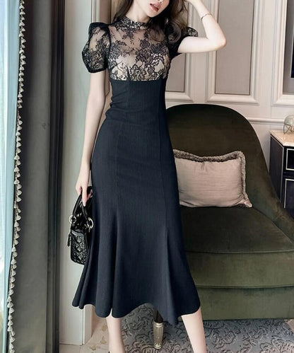 Elegant Sheer Lace Dress / エレガントシアーレースドレス
