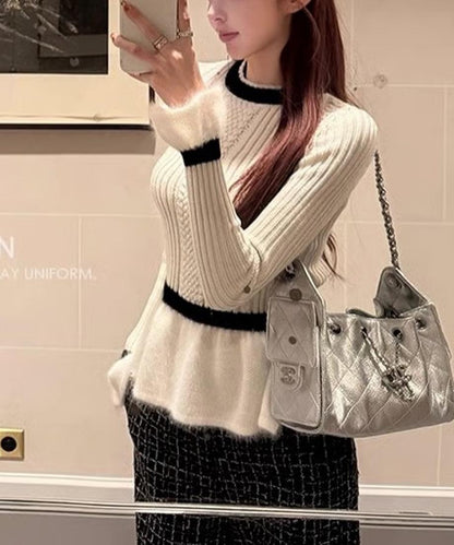 Classic Flare Knit【White/Black】/　クラシックフレアニット