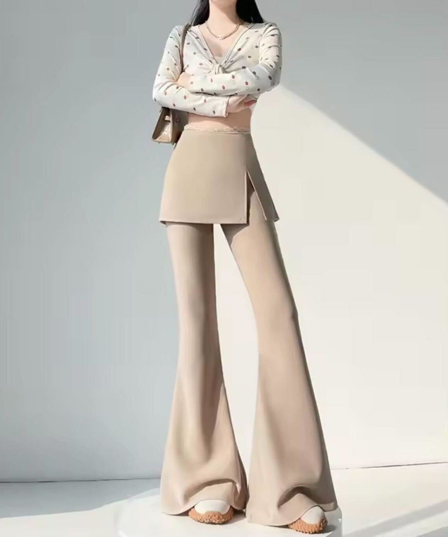 Layered Skirt Flare Pants / レイヤードスカートフレアパンツ