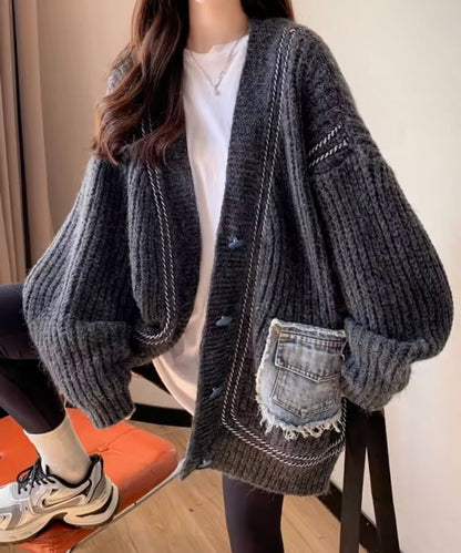 Vintage Denim Pocket Knit Cardigan / ビンテージデニムポケットニットカーディガン
