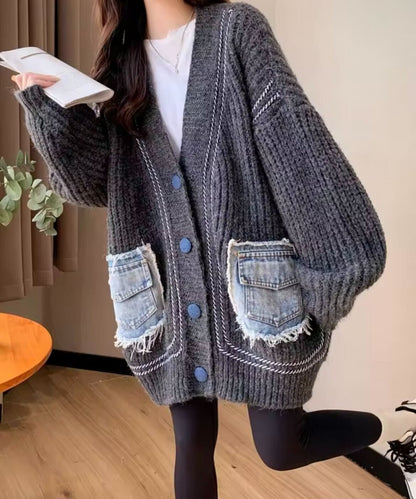 Vintage Denim Pocket Knit Cardigan / ビンテージデニムポケットニットカーディガン