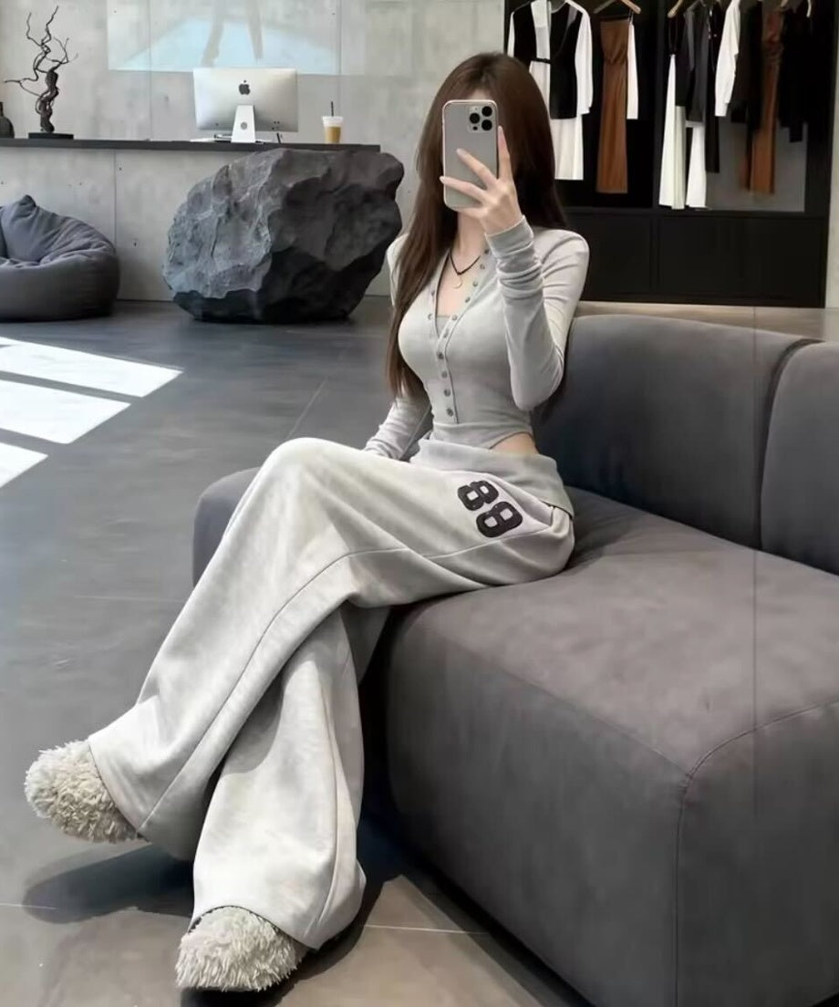 Sporty Lounge Wide-Leg Set / スポーティラウンジワイドレッグセット