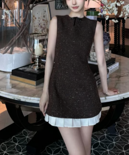 Ribbon Hem Pleated Mini Dress / リボンヘムプリーツミニドレス
