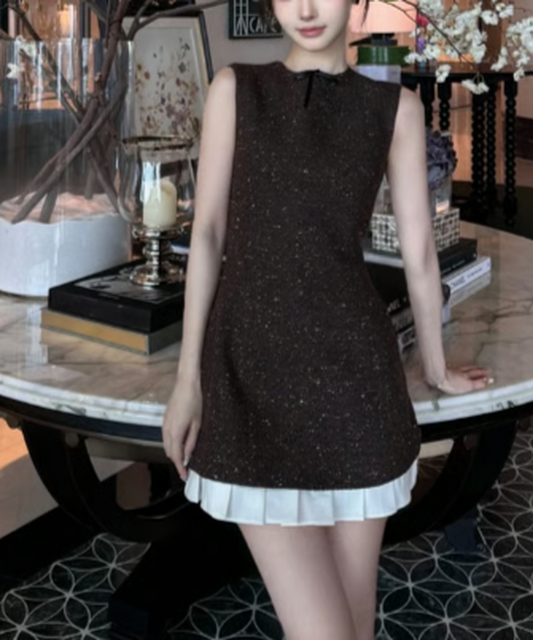 Ribbon Hem Pleated Mini Dress / リボンヘムプリーツミニドレス