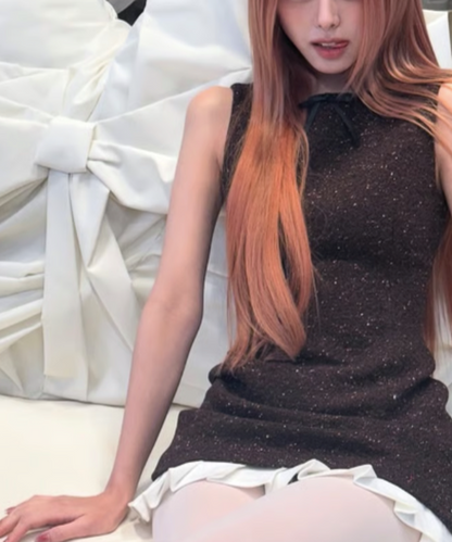 Ribbon Hem Pleated Mini Dress / リボンヘムプリーツミニドレス