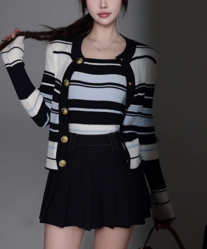 Border Cardigan Set /ボーダーカーディガンセット