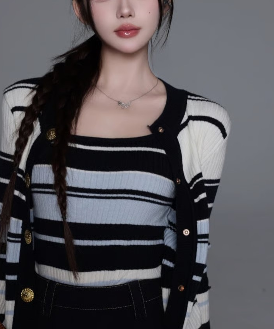 Border Cardigan Set /ボーダーカーディガンセット
