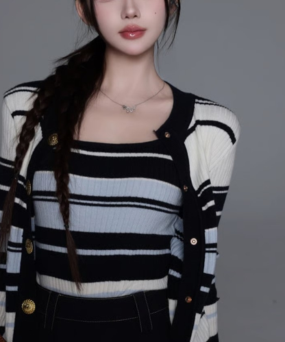 Border Cardigan Set /ボーダーカーディガンセット