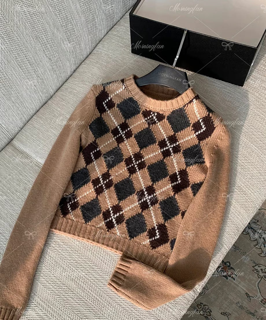 Check Pullover Sweater/チェックプルオーバーセーター