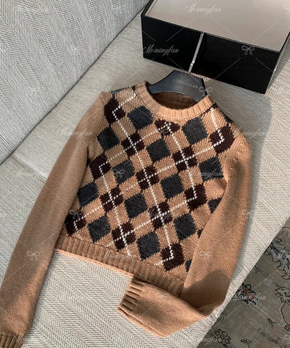 Check Pullover Sweater/チェックプルオーバーセーター