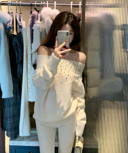Bijou White Off Shoulder Knit
