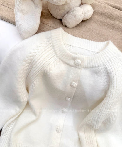Velvet White Knit Cardigan/　ベルベットホワイトニットカーディガン