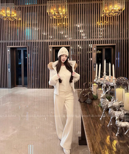 Velvet White Knit Cardigan/　ベルベットホワイトニットカーディガン