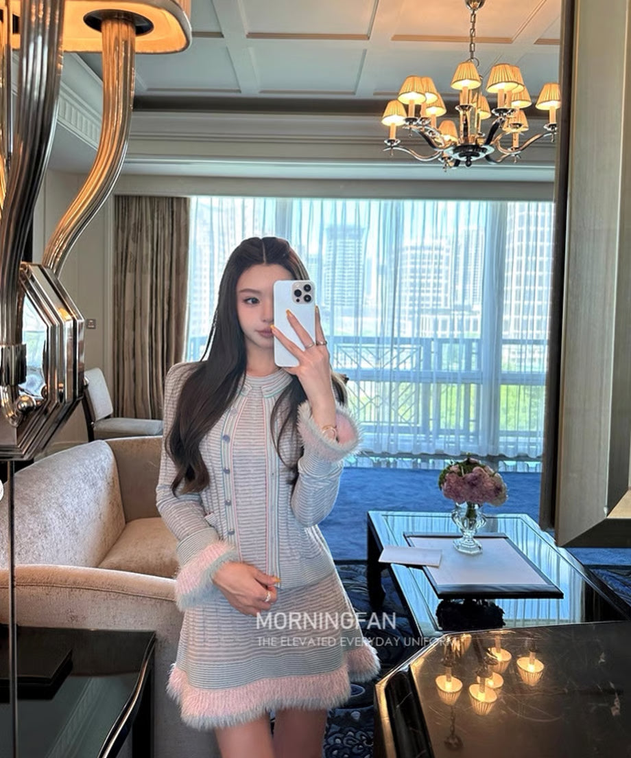 French Lady Knit Onepiece＋Cardigan